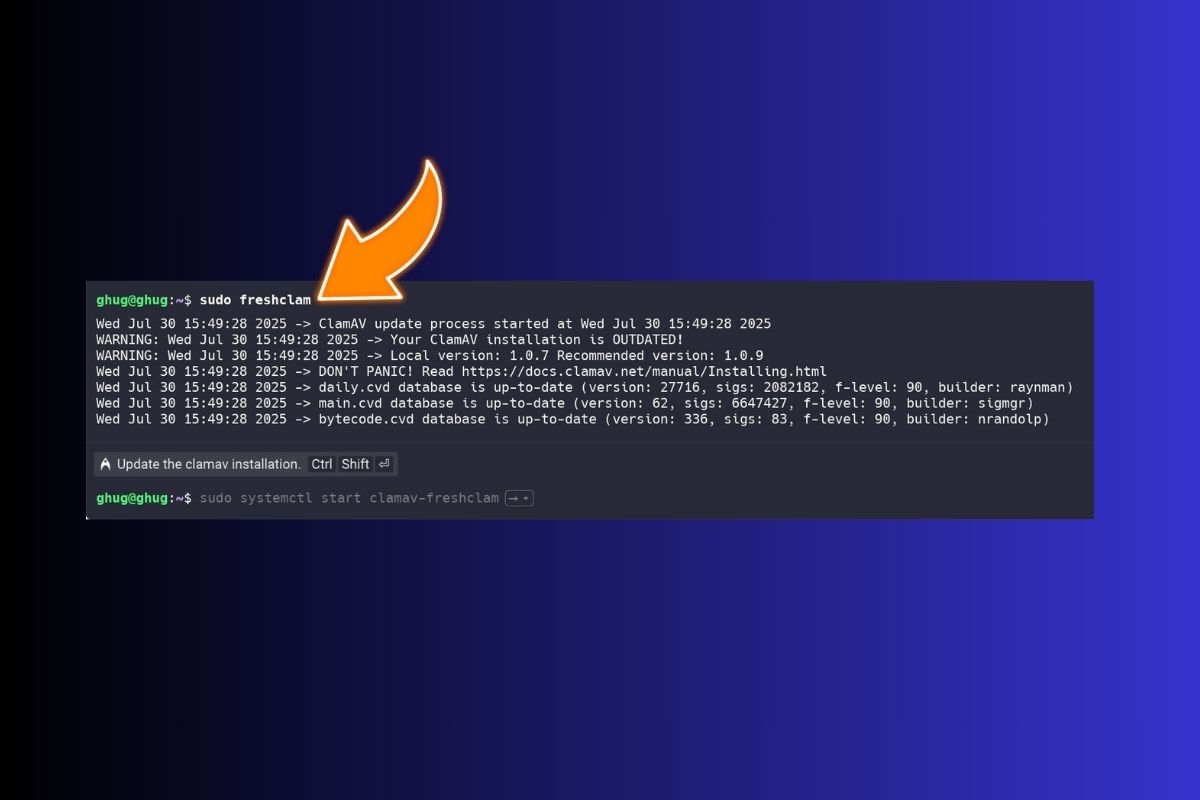 Hướng dẫn cài đặt ClamAV trên Unix - bước 2