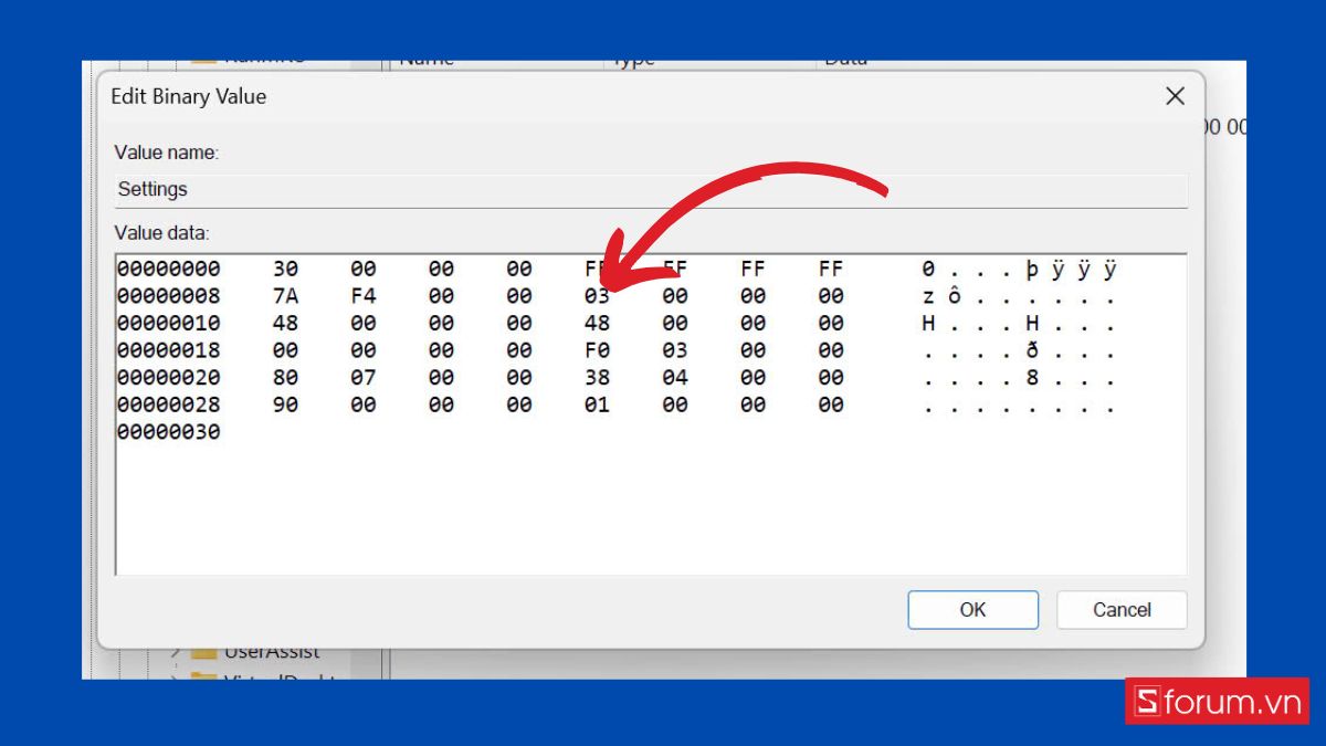Di chuyển thanh Taskbar Win 11 bằng Windows Registry bước 4 (Hình minh họa)