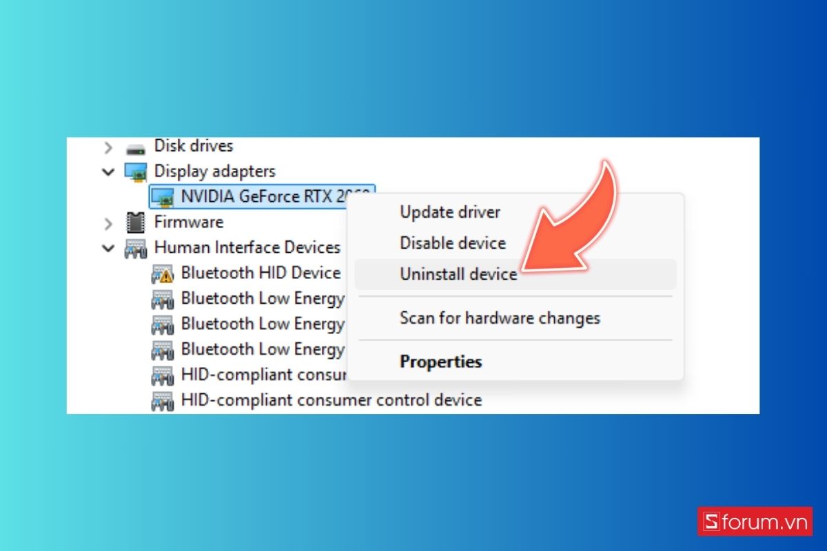 Cài đặt Driver Card ở chế độ an toàn bước 5 (Hình minh họa)