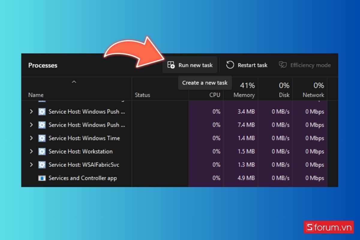 Khởi động lại trình Windows Explorer bước 3 (Hình minh họa)