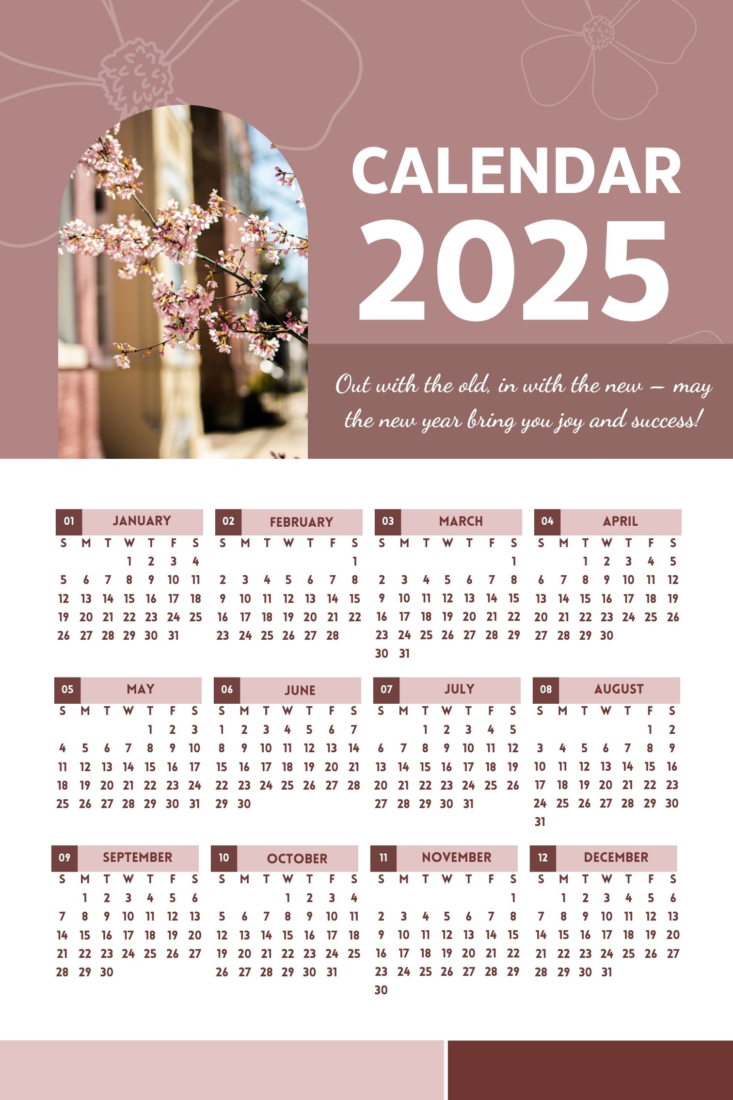 mẫu hình lịch Tết 2025 1