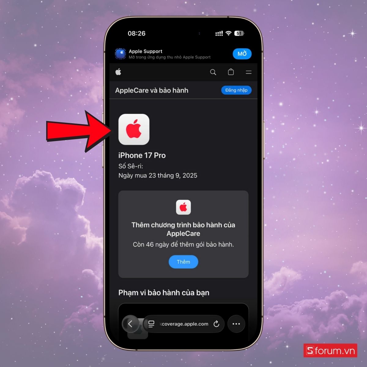 iPhone chính hãng sẽ hiển thị đầy đủ thông tin trên trang web của Apple