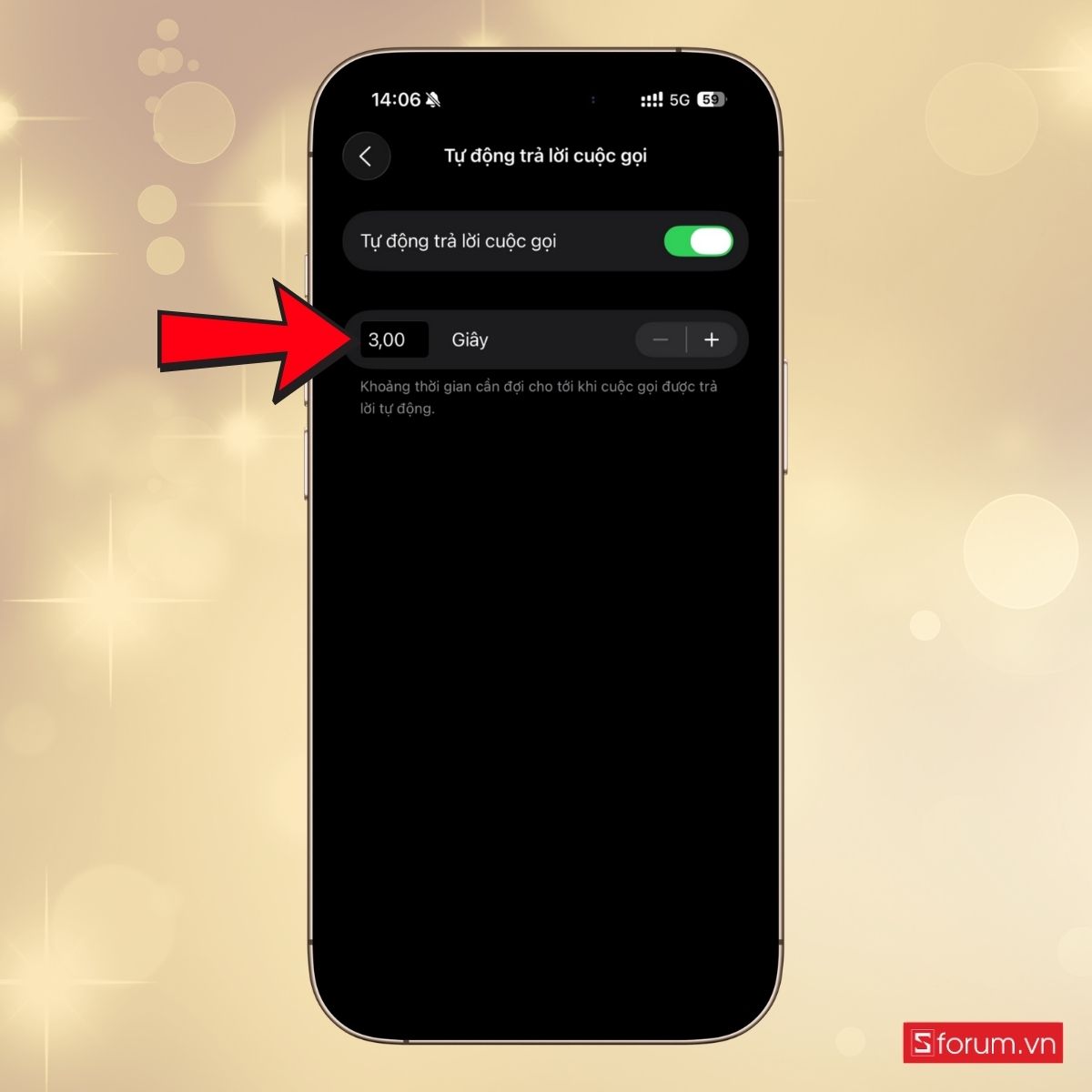Tùy chỉnh thời gian chờ tự động trả lời trên iPhone