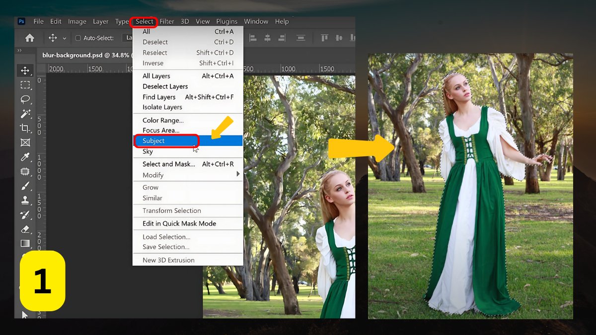 Làm mờ ảnh trong Photoshop cách 4 bước 1
