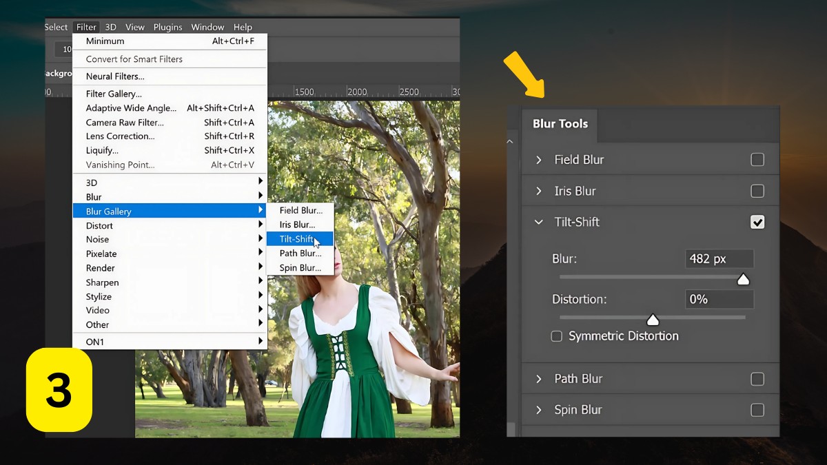 Làm mờ ảnh trong Photoshop cách 4 bước 3