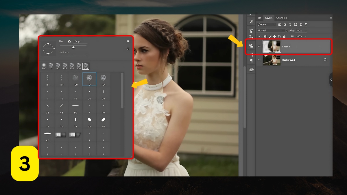 Làm mờ ảnh trong Photoshop cách 1 bước 3