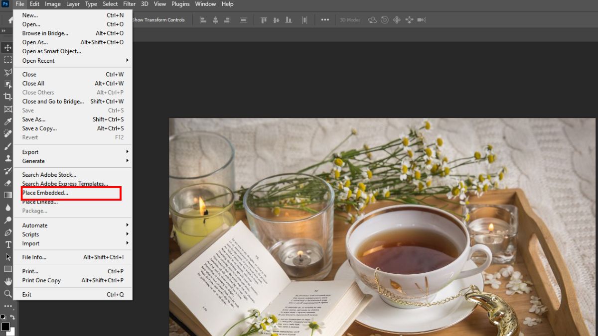 Làm mờ viền ảnh trong Photoshop bước 1