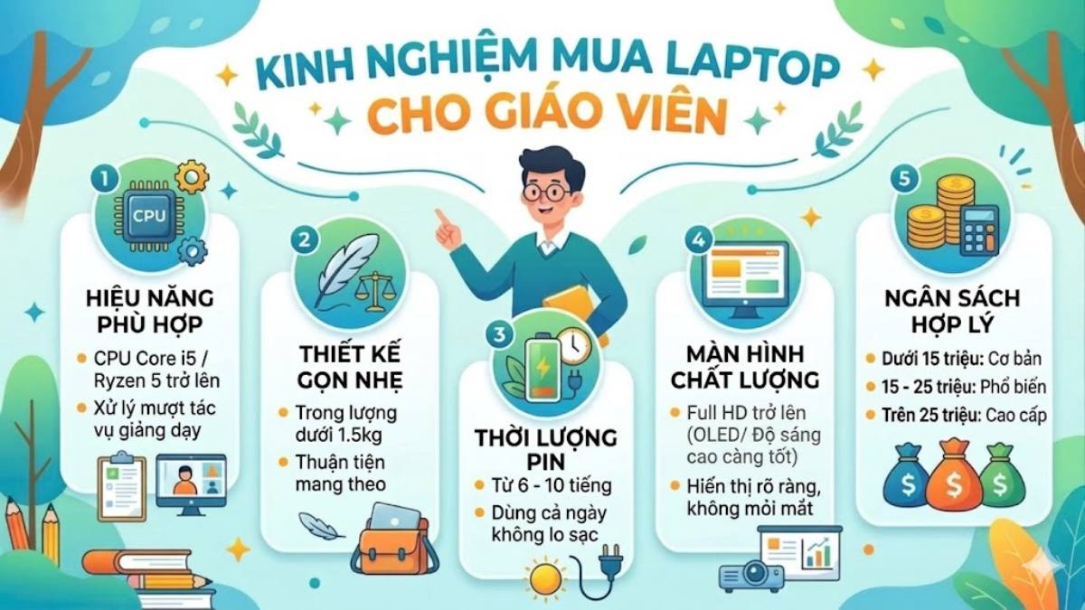 Kinh nghiệm hay để chọn mua laptop cho giáo viên