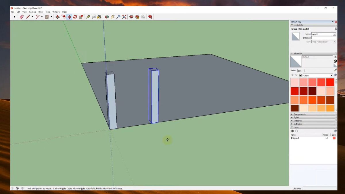 Cách dùng lệnh copy trong SketchUp
