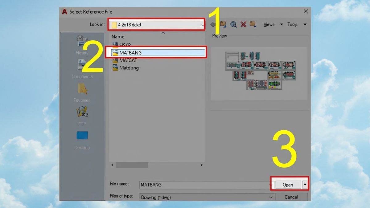 Tạo Xref trong AutoCAD