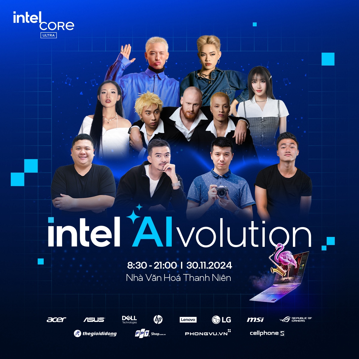 Hàng loạt nghệ sĩ trẻ nổi tiếng tham gia biểu diễn tại Intel AIvolution
