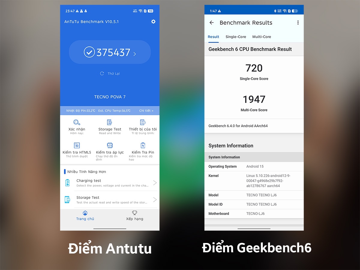 Điểm Hiệu năng của Tecno Pova 7