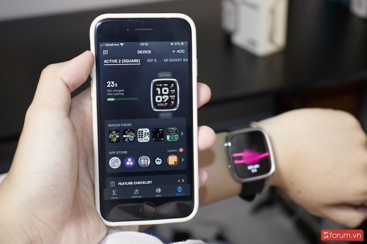 Giao diện ứng dụng của Amazfit Active 2 Square Premium 