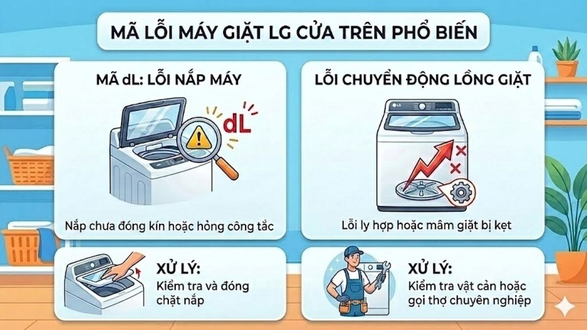 Mã lỗi máy giặt LG cửa trên