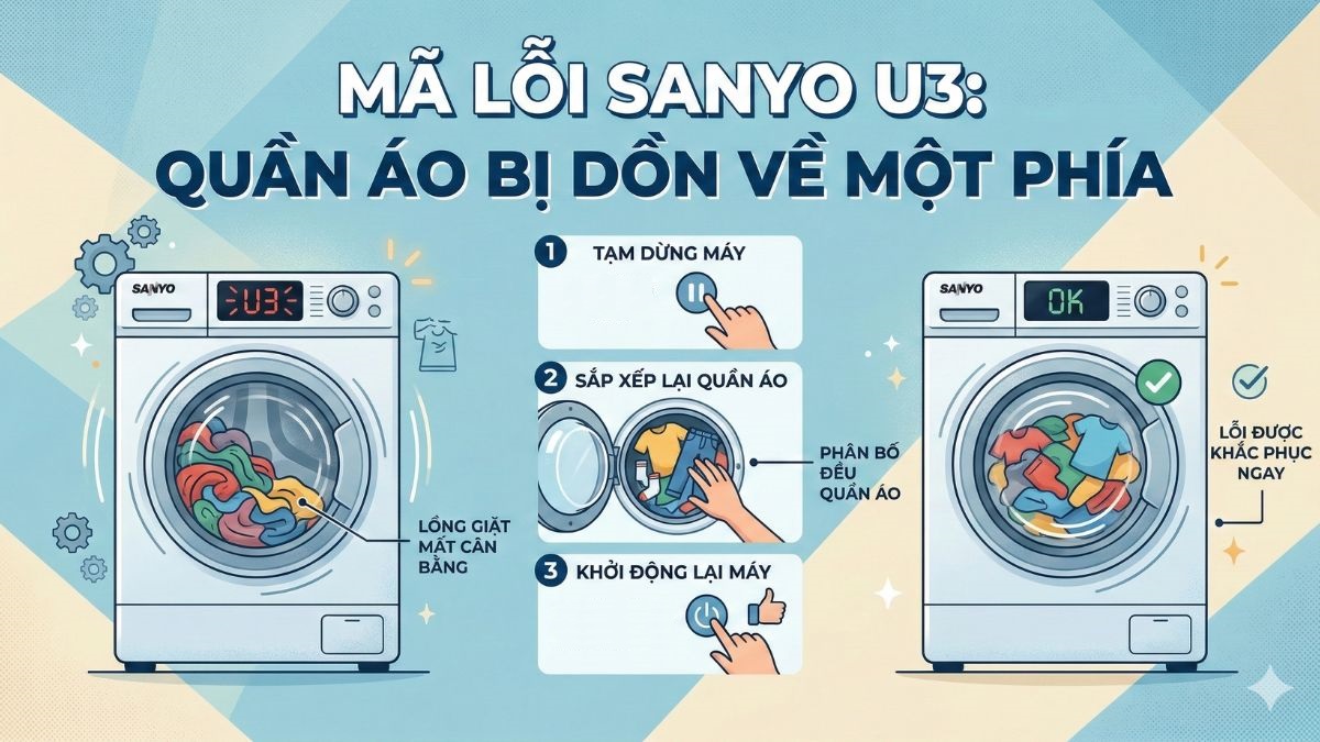 Quần áo bị dồn về một phía