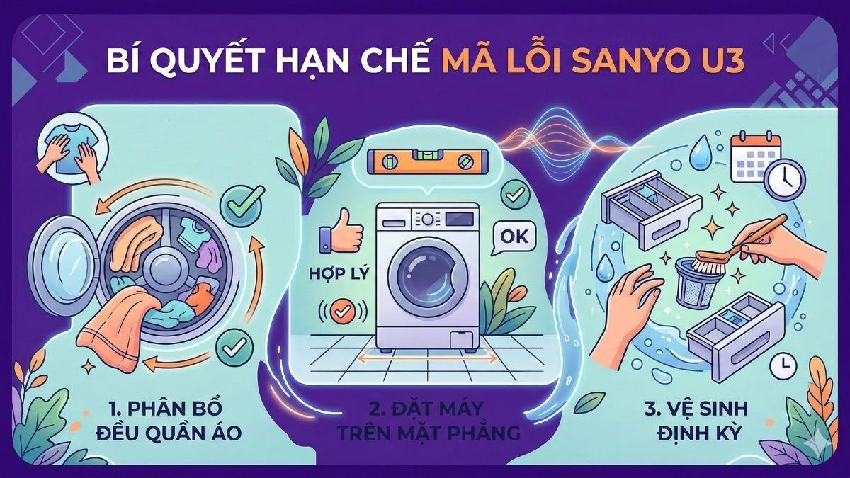 Bí quyết sử dụng để hạn chế lỗi máy giặt Sanyo U3