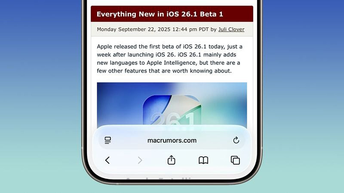 iOS 26.1 beta có gì mới về ứng dụng Lịch Safari