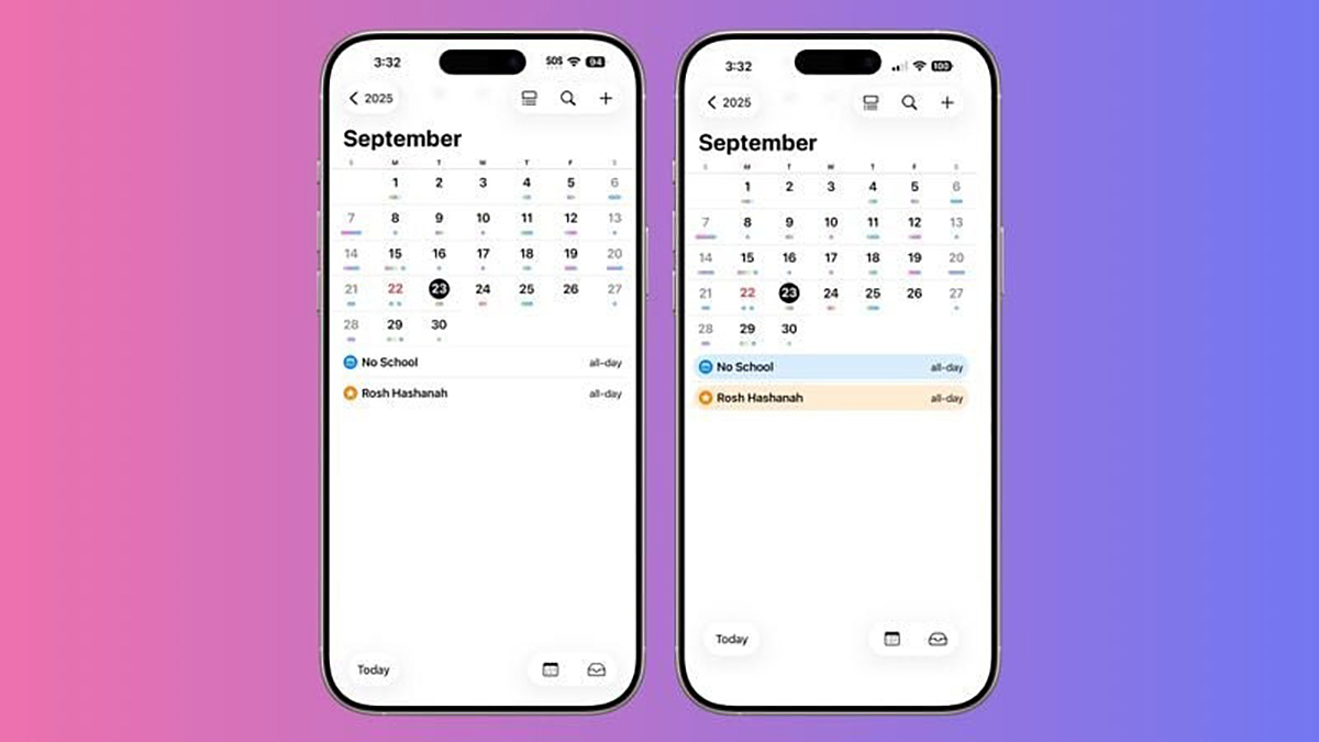 iOS 26.1 beta có gì mới về ứng dụng Lịch