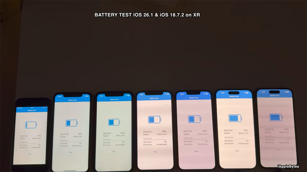 Đánh giá iOS 26.1 về pin