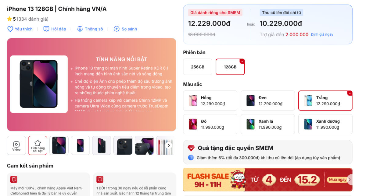 iPhone 13 có giá hấp dẫn trước thềm dịp Tết Nguyên Đán