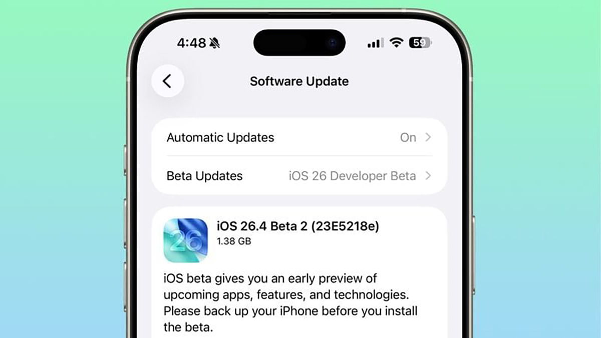 iOS 26.4 beta 2 có gì mới về cách cập nhật