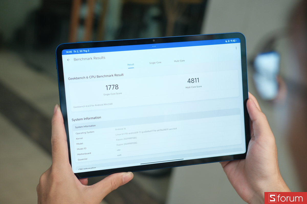Điểm Geekbench của POCO Pad X1