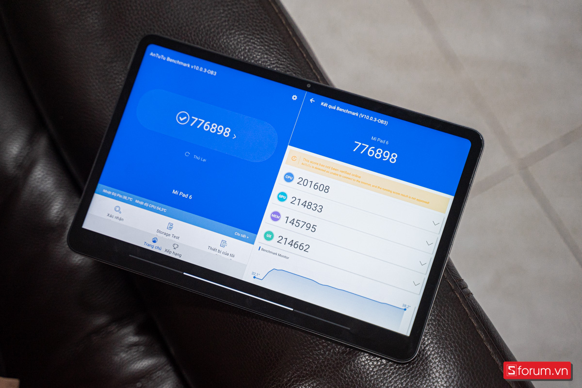 Điểm AnTuTu của Xiaomi Pad 6