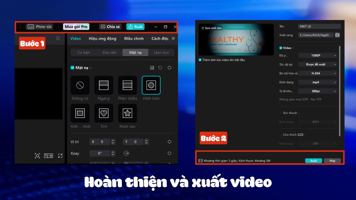 Hoàn thành tạo Mask trong Capcut PC