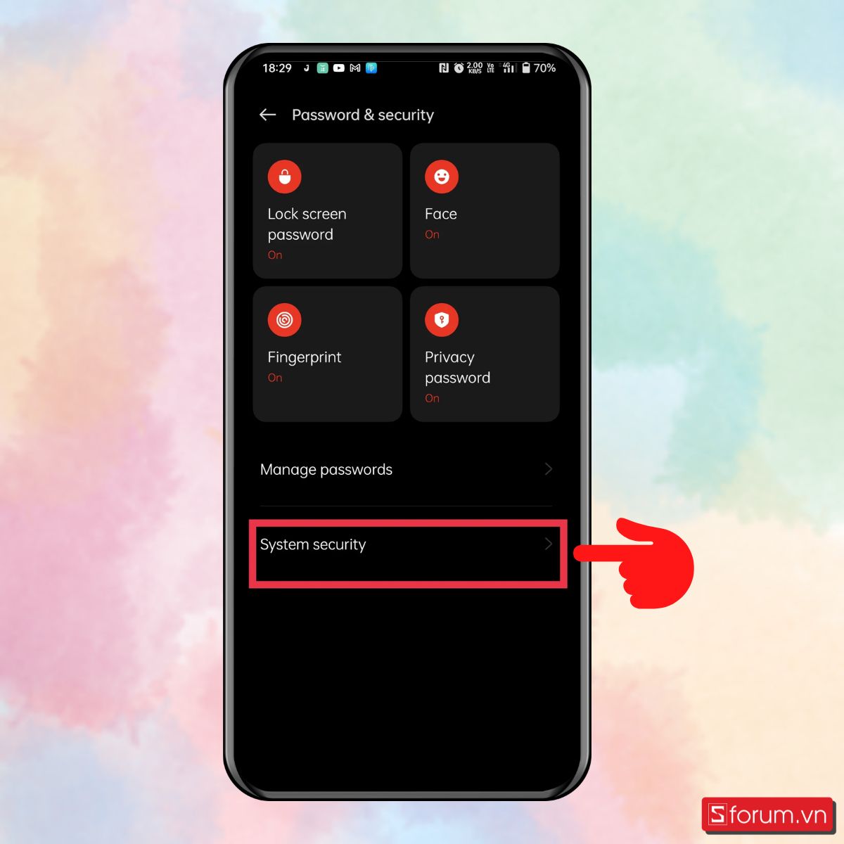Hướng dẫn mẹo tránh kẻ gian cầm máy android - bước 2