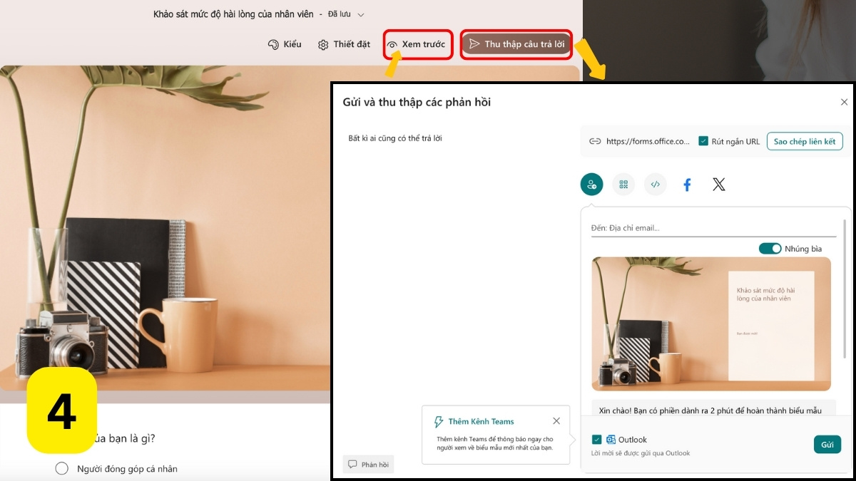 Đăng nhập vào Microsoft Forms bước 4