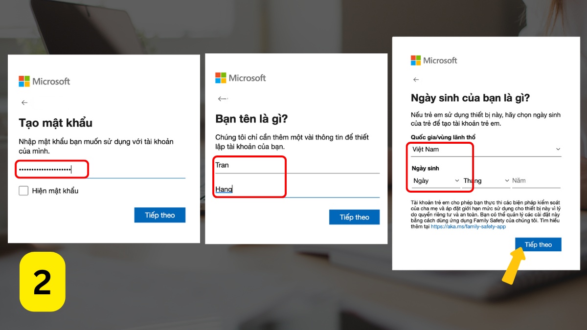 Đăng ký tài khoản Microsoft Forms 365 bước 2