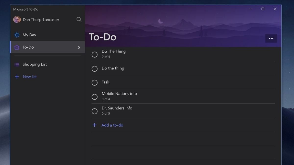 Tính năng 2 của Microsoft To Do