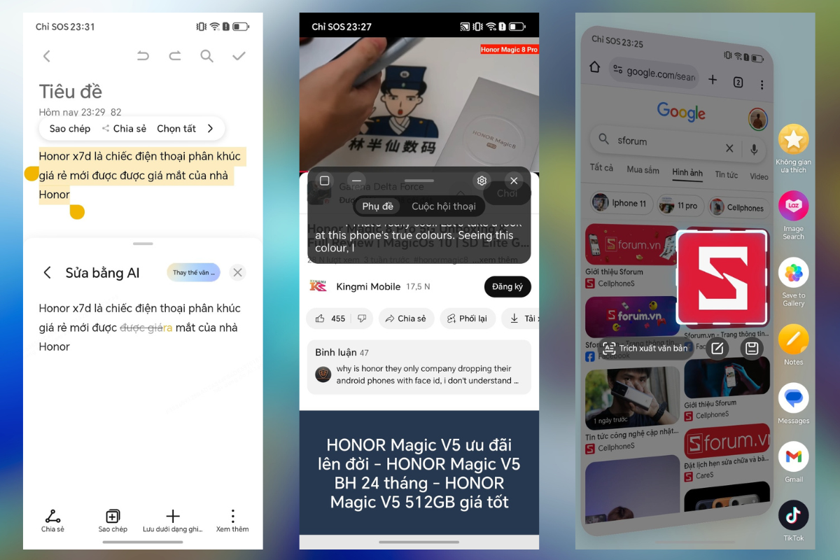 Về tính năng, Honor X7d được trang bị loạt công cụ AI thông minh như AI Dịch, AI Viết và AI Trợ lý di động