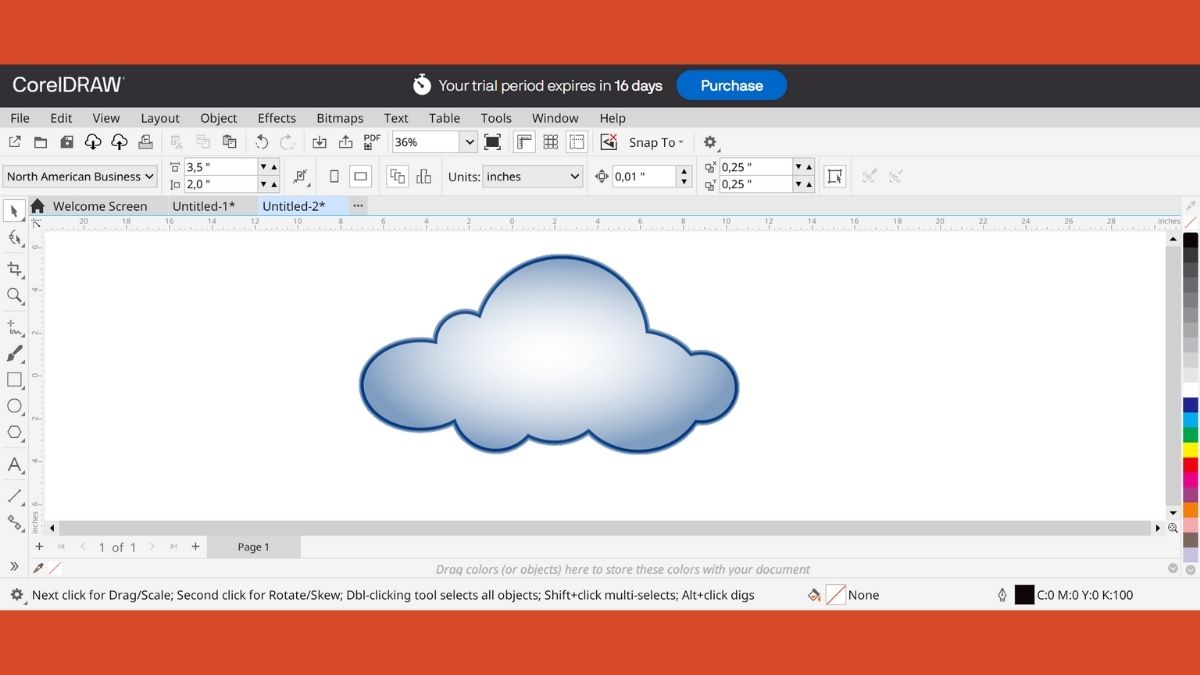 Hướng dẫn đổ bóng trong Corel bằng công cụ Drop Shadow Tool 1
