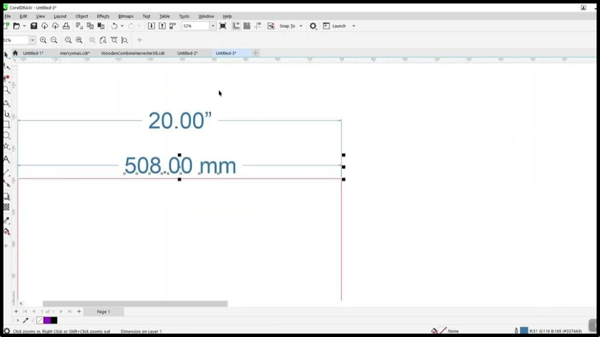 đổi đơn vị trong Corel