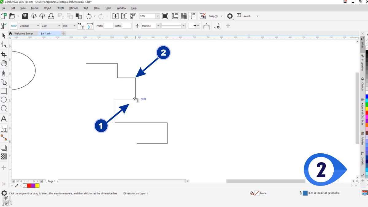 Hướng dẫn dùng Parallel Dimension Tool đo kích thước trong Corel 11