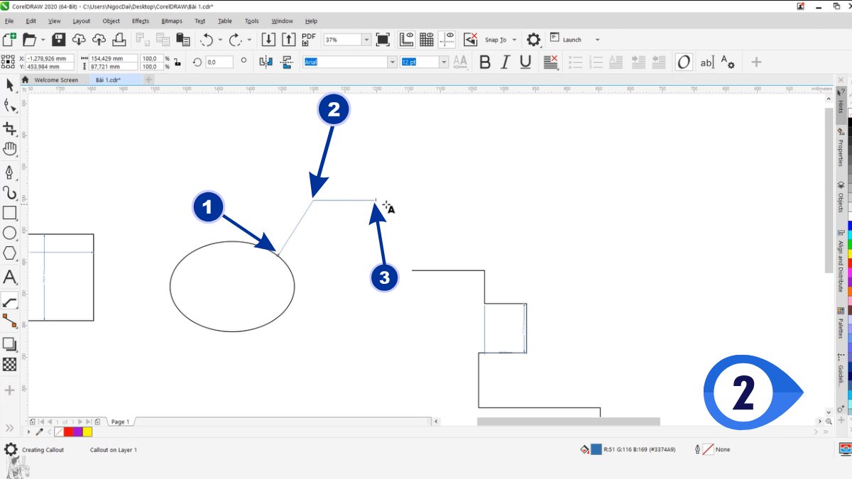 Hướng dẫn dùng Parallel Dimension Tool đo kích thước trong Corel 14