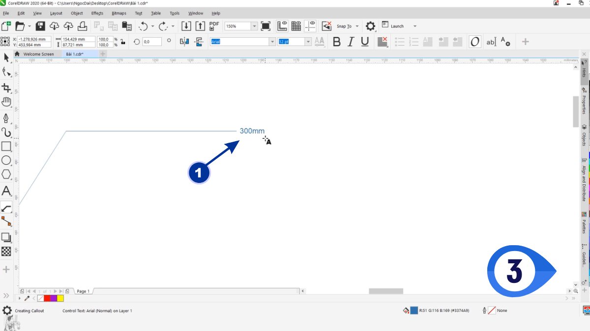 Hướng dẫn dùng Parallel Dimension Tool đo kích thước trong Corel 15