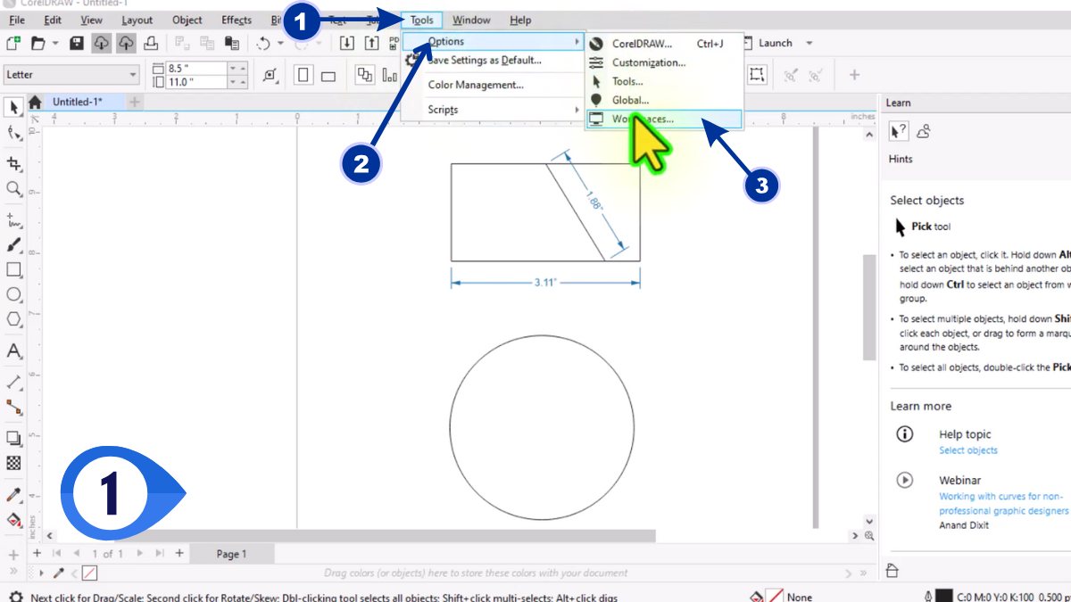 Cách tùy chỉnh đơn vị đo trong CorelDRAW 1