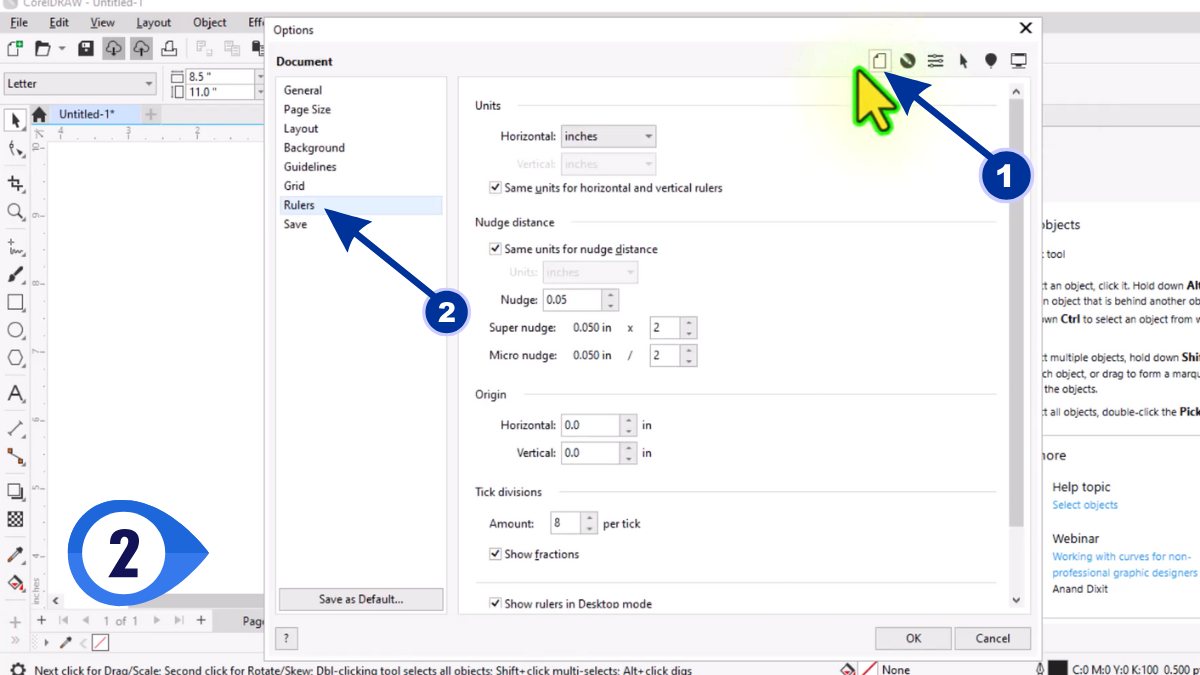 Cách tùy chỉnh đơn vị đo trong CorelDRAW 2