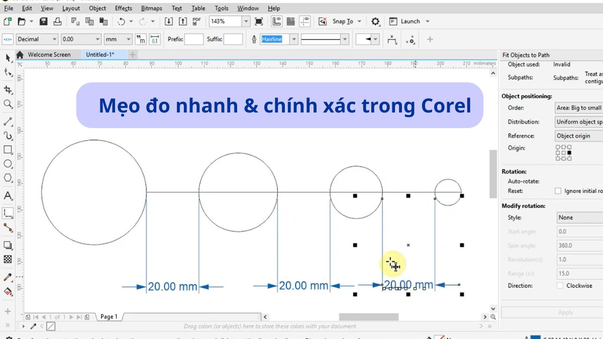 Mẹo đo nhanh & chính xác trong Corel