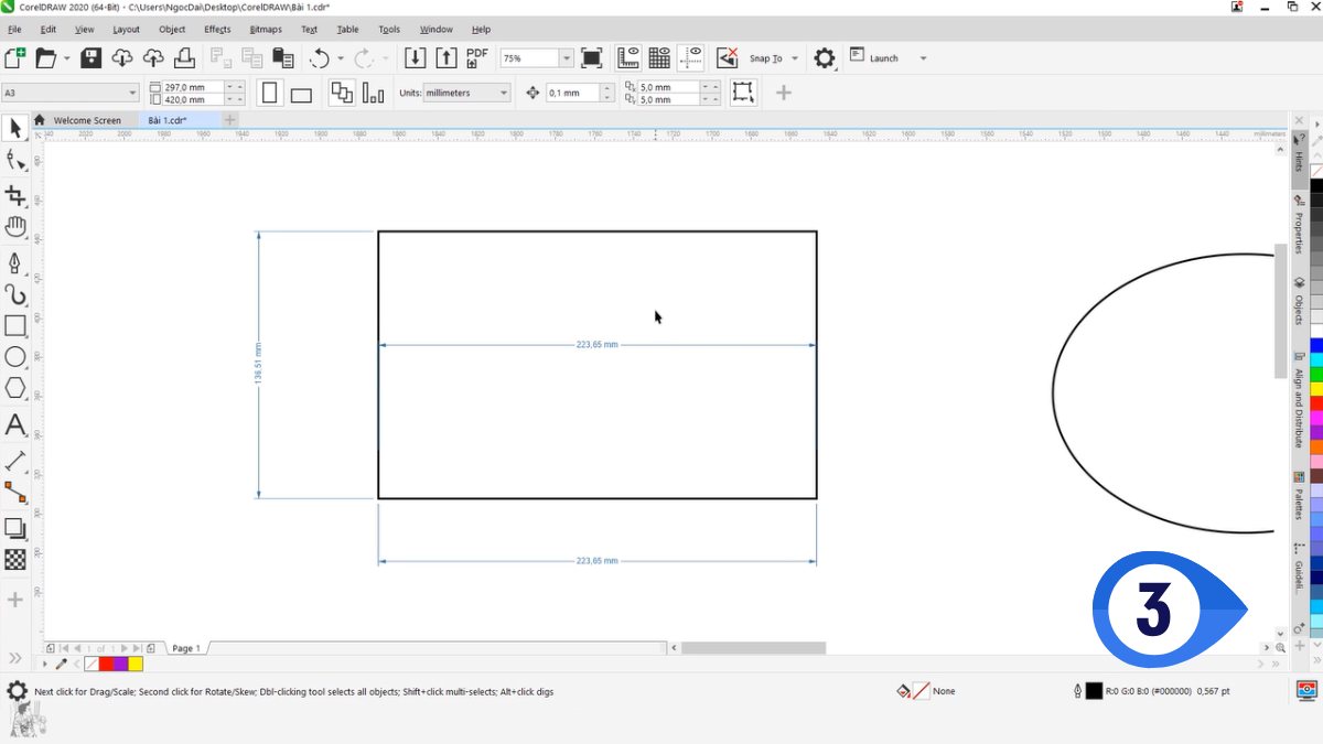 Hướng dẫn dùng Parallel Dimension Tool đo kích thước trong Corel 3