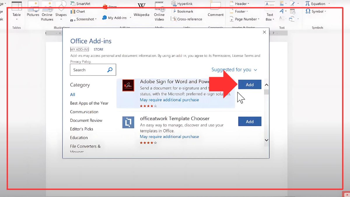 Sử dụng Add-in đã cài 2