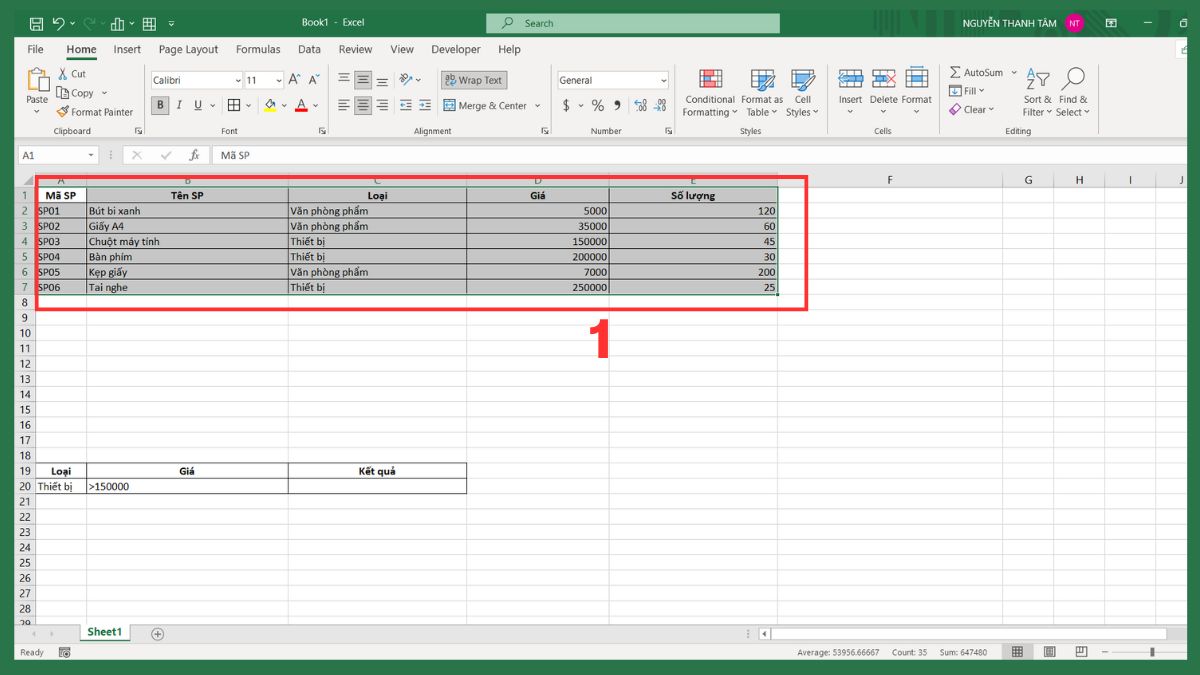Chi tiết cách sử dụng Advanced Filter trong Excel 3