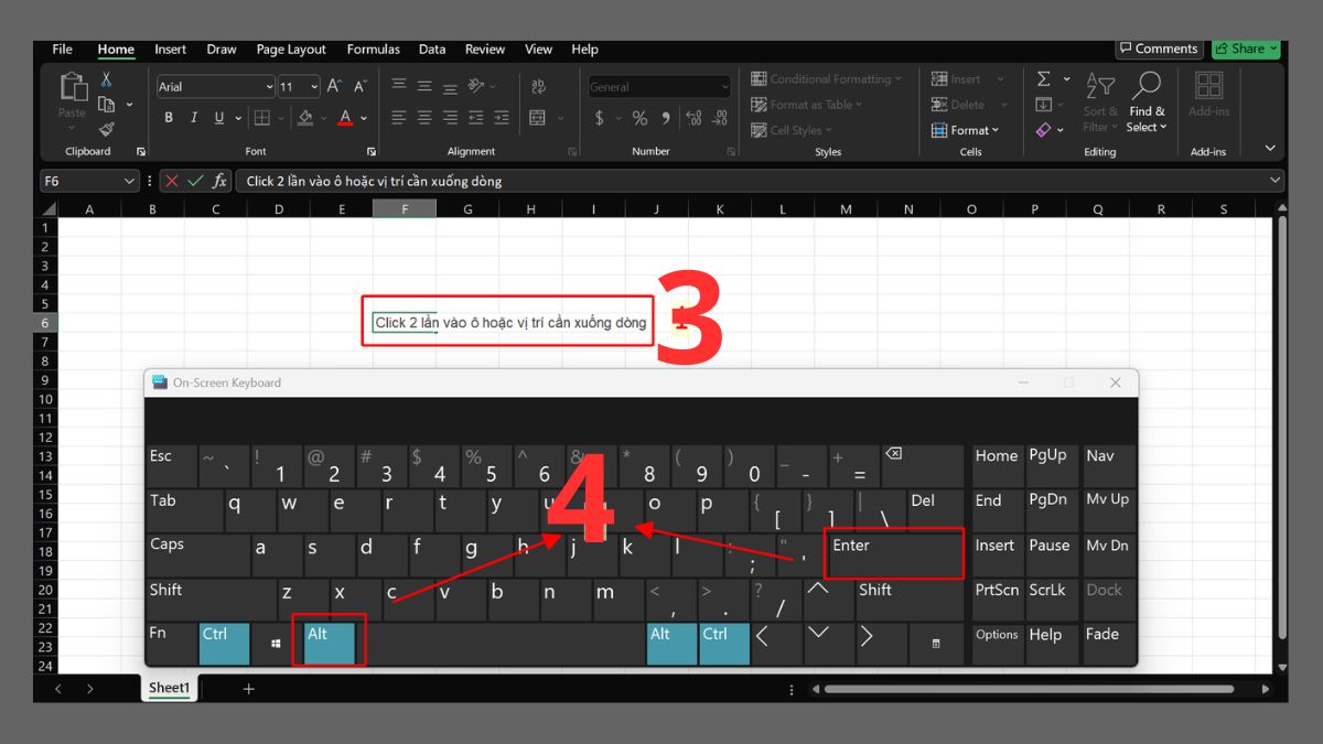 Cách khắc phục lỗi Alt + Enter không hoạt động trong Excel 6