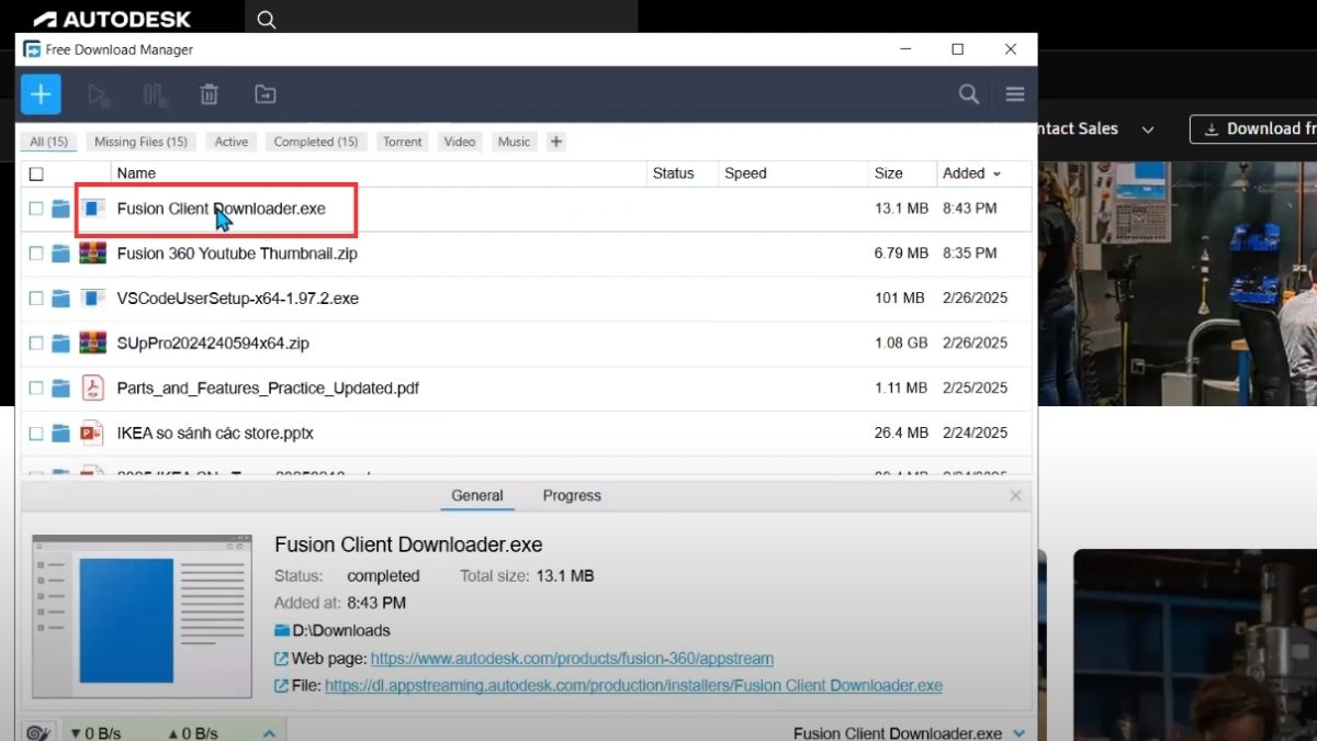 Hướng dẫn các bước cài đặt phần mềm Autodesk Fusion 4