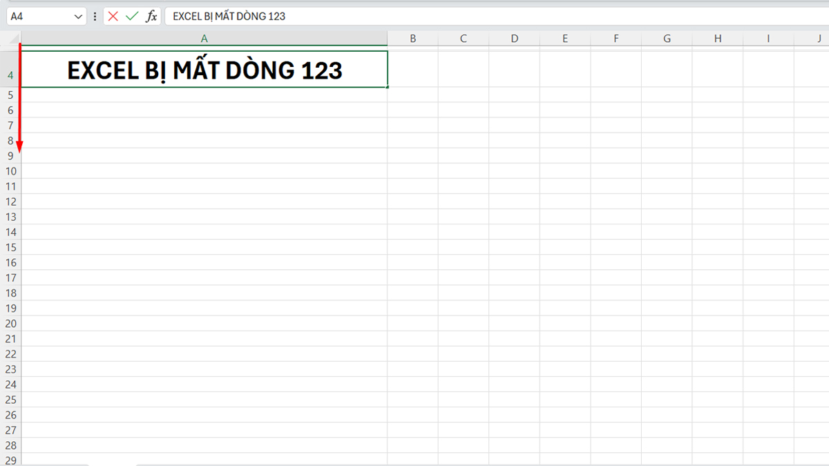 Nguyên nhân khiến Excel bị mất 3 dòng đầu