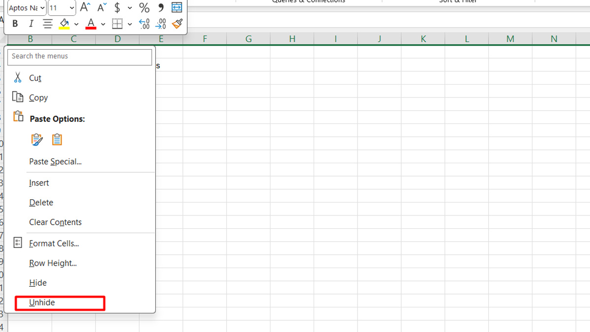 Cách khắc phục lỗi bị mất dòng 1 2 3 trong Excel 2