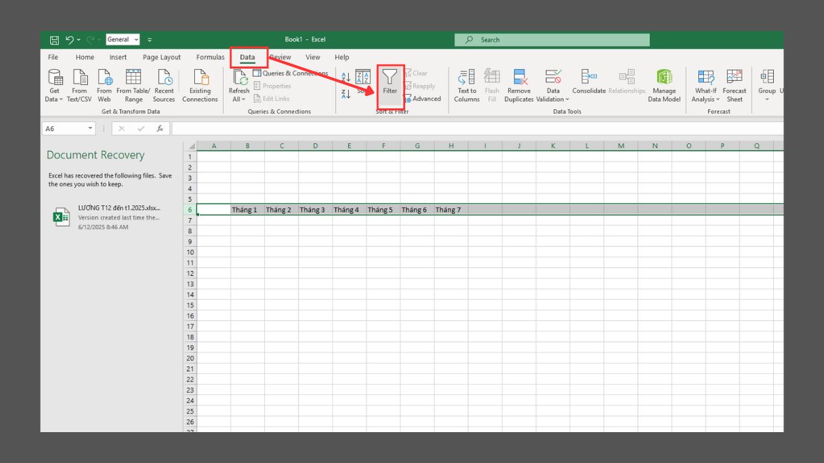 Cách tìm tên trong Excel đơn giản, nhanh chóng bằng Filter 2