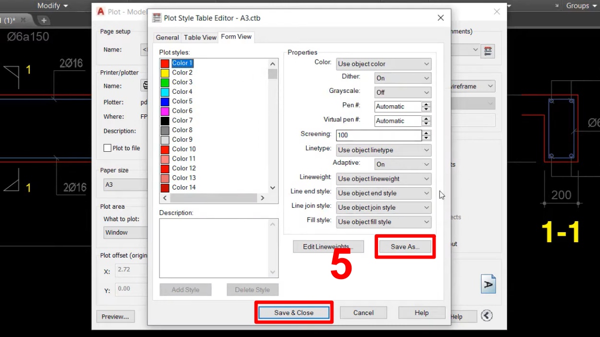 Chi tiết 2 cách chỉnh nét in trong CAD 8